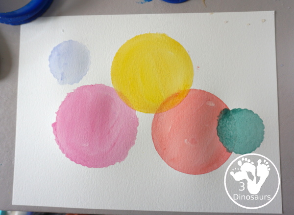 Circle Watercolor Painting With Cookie Cutters | 3 Dinosaurs