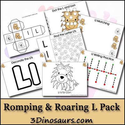 Free Romping & Roaring L Pack | 3 Dinosaurs