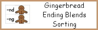 Gingerbread Ending Blends Sorting