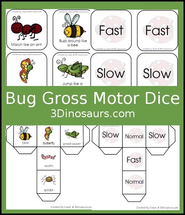 Wiggly And Squirm With The Bug Gross Motor Dice | 3 Dinosaurs