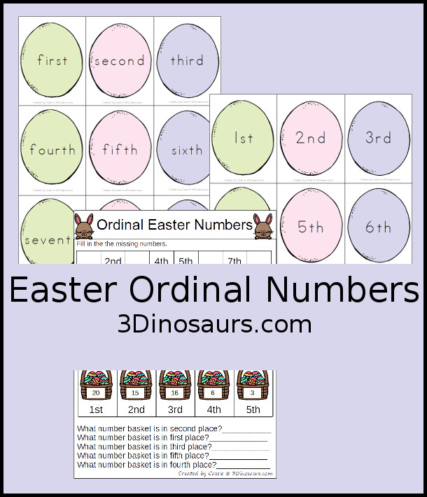 easter egg ordinal number 3 dinosaurs