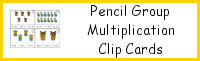 Pencil Group Multiplication Clip Cards