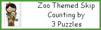 Zoo Themed Skip Counting by 3 Puzzles