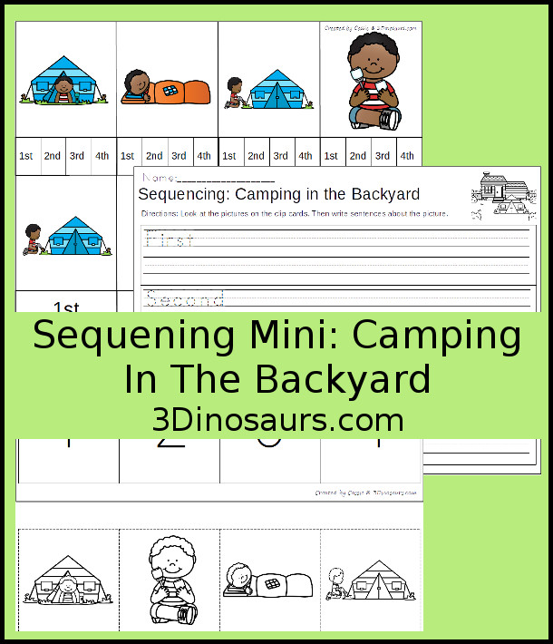 mini camping themed sequencing summer sequencing sets