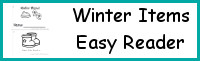 Winter Items Easy Reader