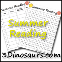 Great Reading & Writing: Summer Reading Charts | 3 Dinosaurs