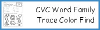 CVC Word Family Trace Find & Color