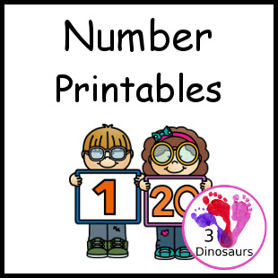 3 dinosaurs number printables